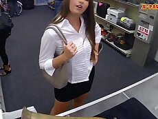 Big butt amateur fucked in the backroom of a pawnshop